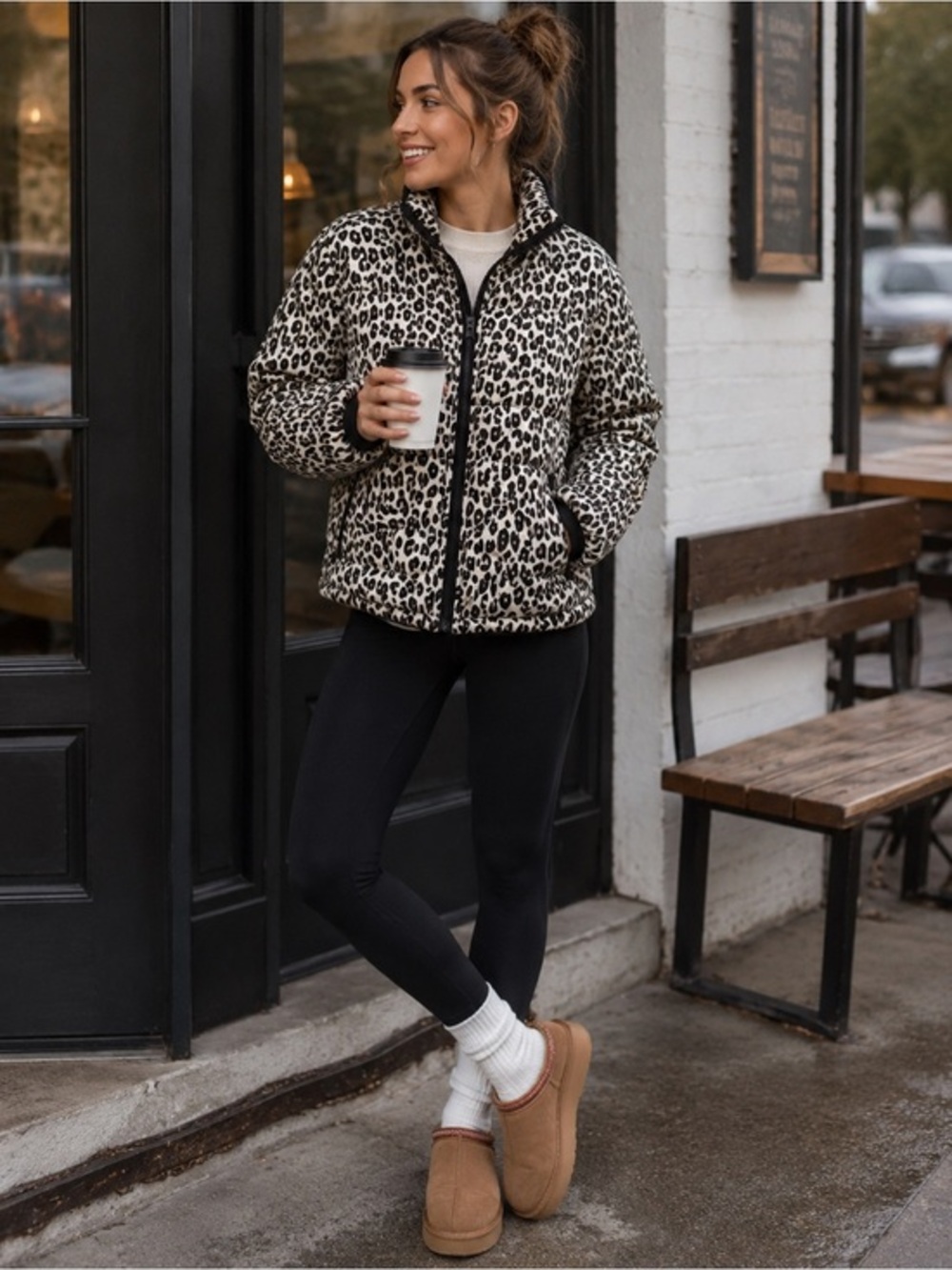 Bebe Medium Leopard Puffer Jacket Zip Coat Y2K Glam Streetwear Bold Winter NWT